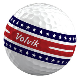 Volvik Patriot Edition 360-alignment guide demonstrating putt alignment for consistent roll.