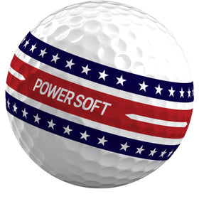 Volvik Patriot Edition ball on green showing consistent roll.