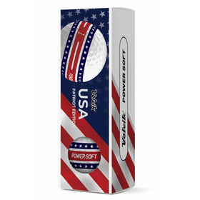 Volvik Patriot Edition golf ball side view showing bold colors for quick identification.