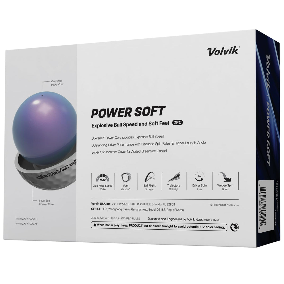 Volvik Power Soft golf balls highlighting improved driver performance and launch