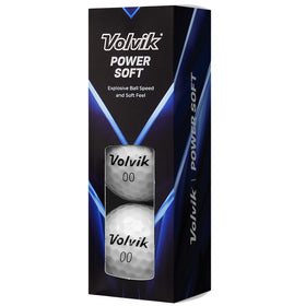Volvik Power Soft white golf balls showing ionomer cover for durable, responsive performance.
