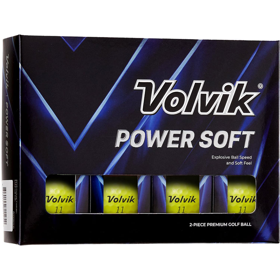 Volvik Power Soft Yellow golf balls with a glossy finish for premium on-course feel