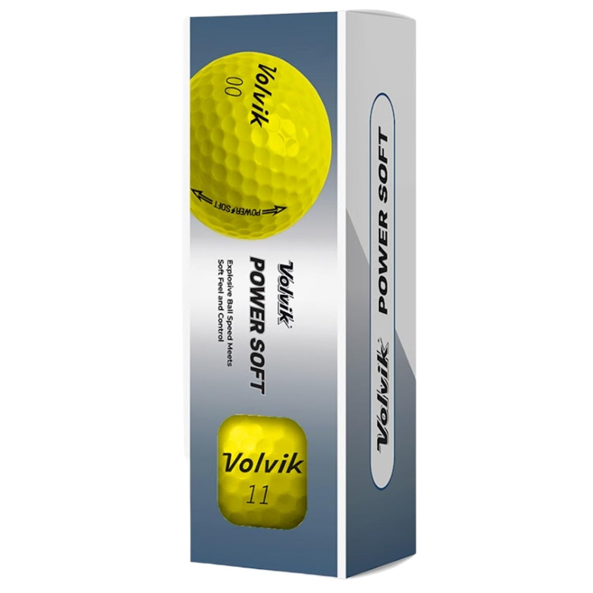 Volvik Power Soft close-up of ionomer cover showing speed and control