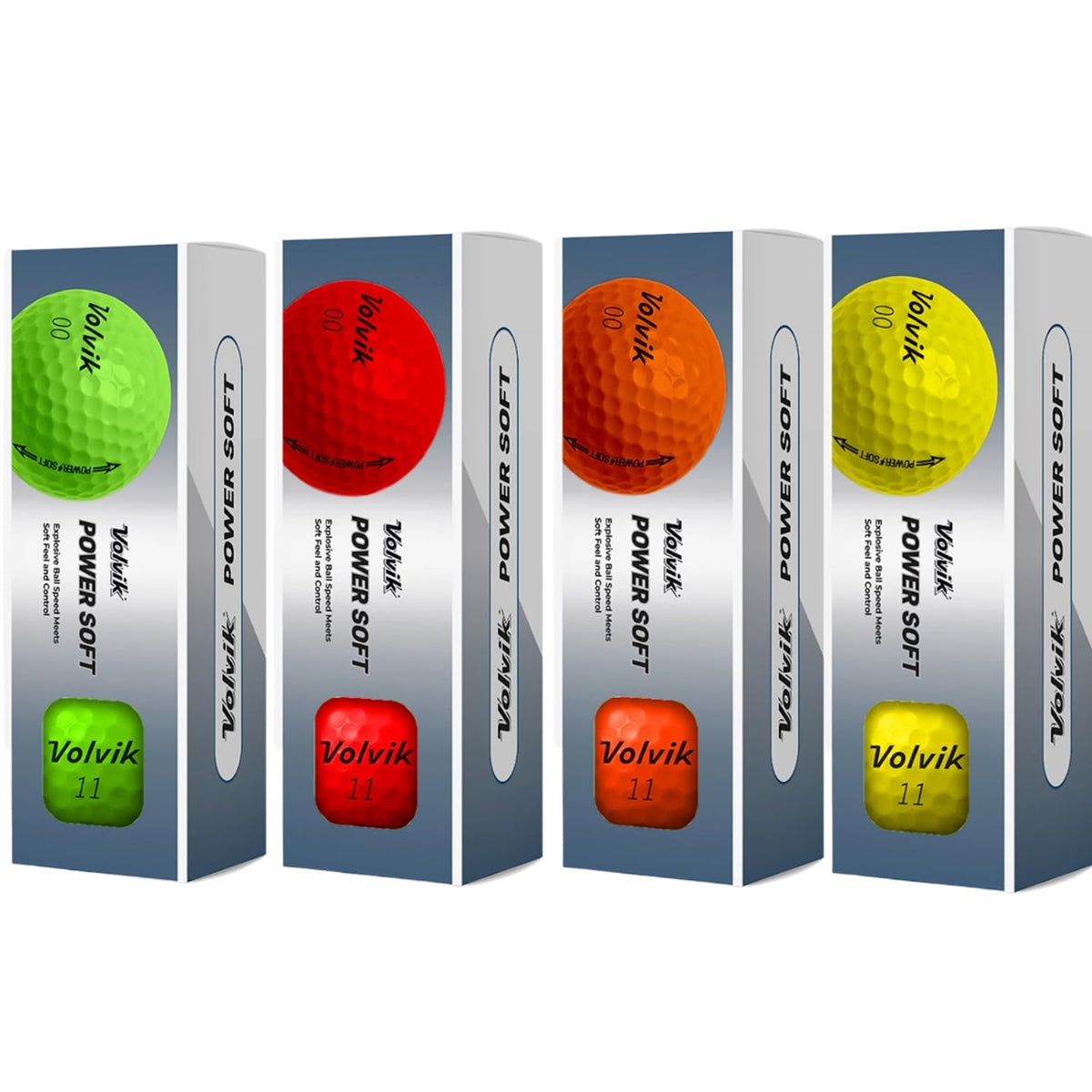 Volvik Power Soft ionomer cover delivers fast ball speed with reliable control.