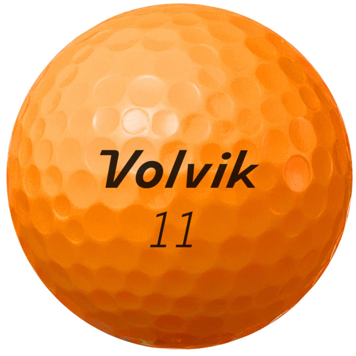 Volvik Power Soft orange ball featuring 332-dimple pattern for stable flight