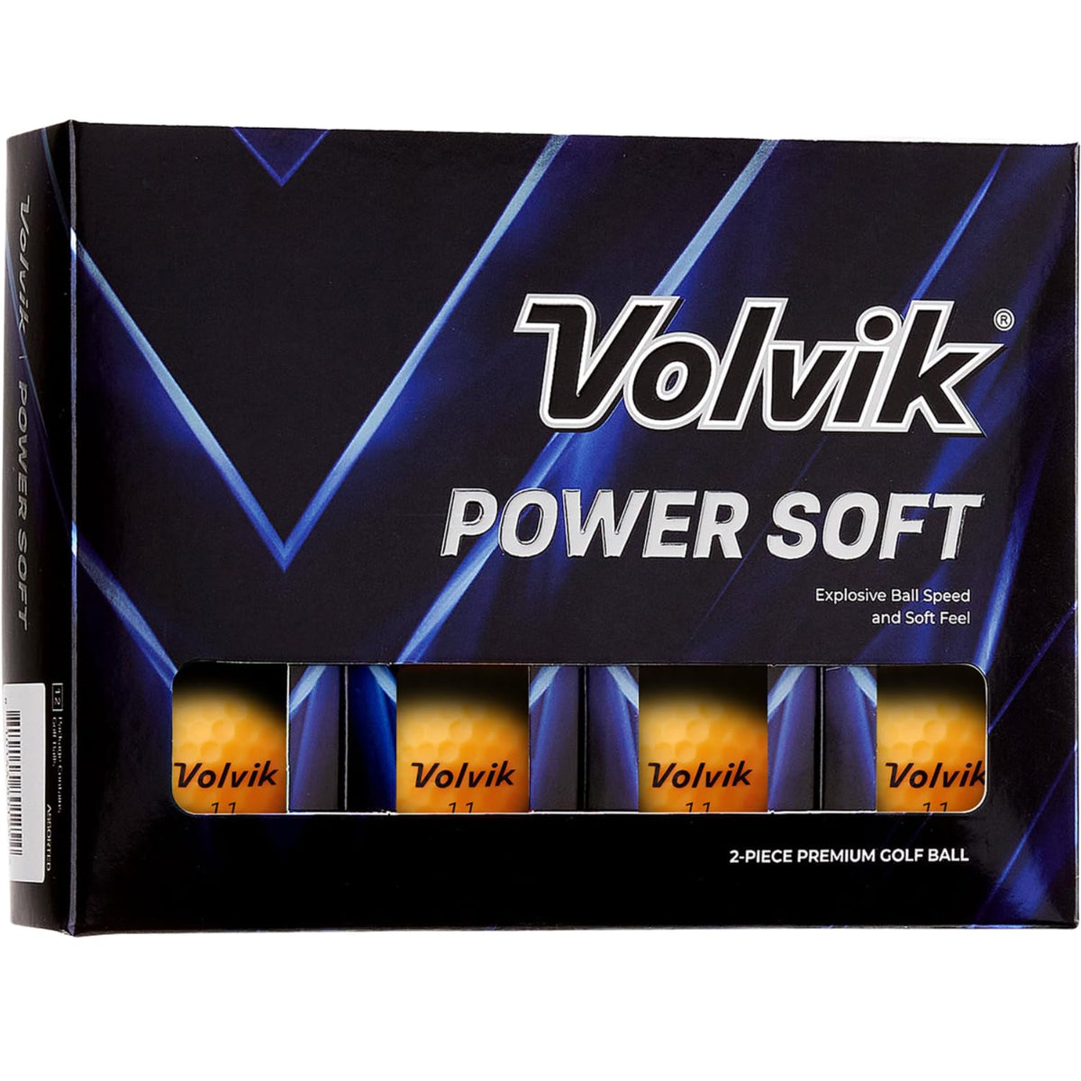 Volvik Power Soft orange golf ball with glossy finish for premium feel on every swing
