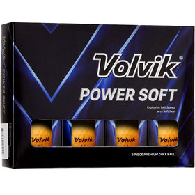 Volvik Power Soft orange golf ball with glossy finish for premium feel on every swing