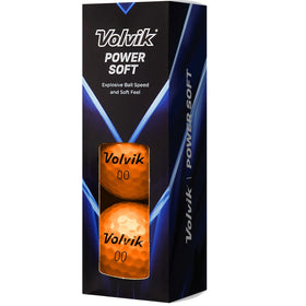 Volvik Power Soft orange ball shows ionomer cover for durable, responsive performance