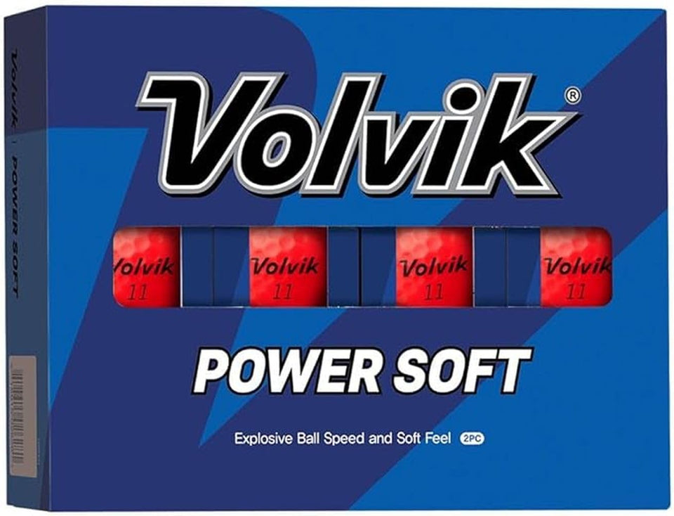 Volvik Power Soft Red golf balls with glossy finish for smoother greens and longer flight