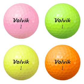 Volvik Radiance golf balls in flight, suggesting stable flight and solid distance on drives