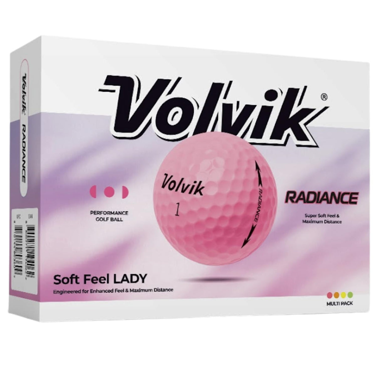 Volvik Radiance golf balls packaging, highlighting durability and protective packaging for long-lasting use