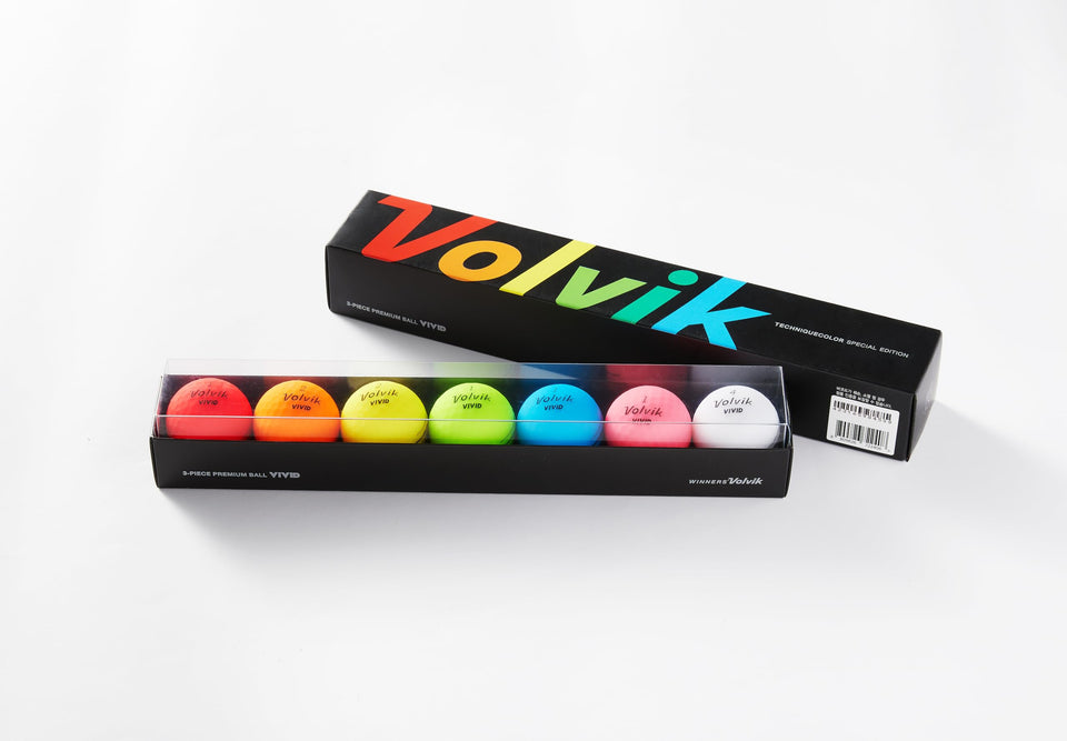 Volvik Rainbow Vivid 7-pack golf balls in rainbow colors for better on-course visibility