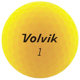 Volvik Vimat yellow ball features a durable ionomer cover for lasting control.
