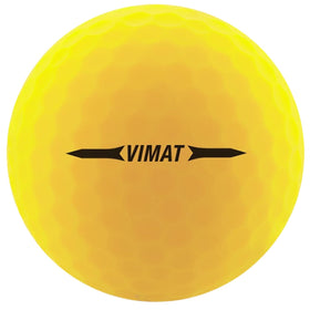 Vimat yellow ball shows flight path and distance off the tee.