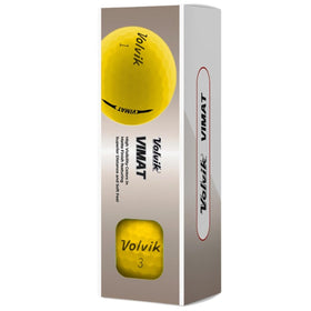 Yellow Volvik Vimat ball with glare-free color for greenside precision.