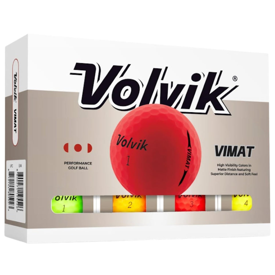 Volvik VIMAT golf balls with matte finish boost visibility in all lighting.
