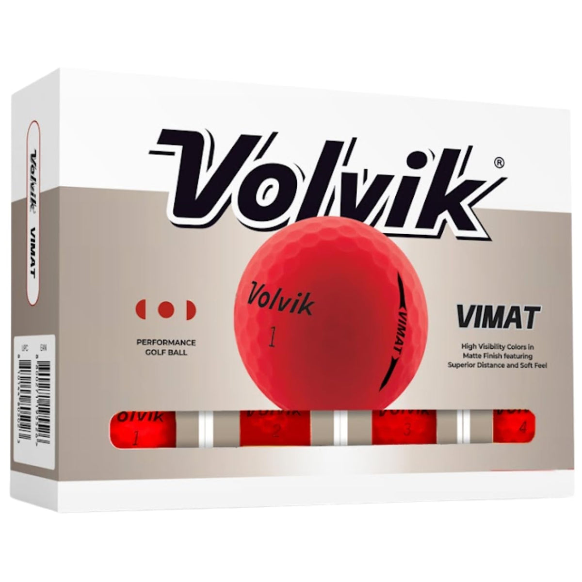 Volvik VIMAT golf balls with matte finish boost visibility in all lighting conditions.