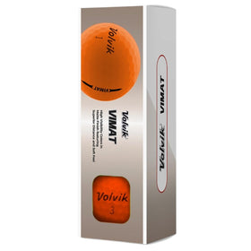 Volvik Vimat orange ball on the green for reliable control and spin.