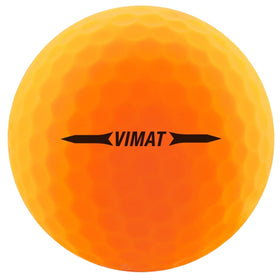 Volvik Vimat orange dimple design close-up emphasizing stable, consistent distance.