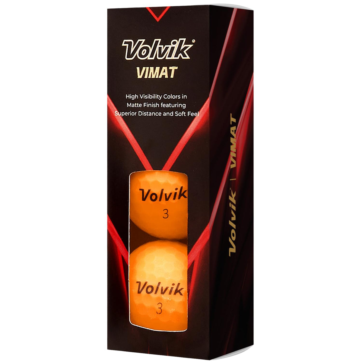Volvik Vimat orange flight view illustrating stable trajectory in daylight.