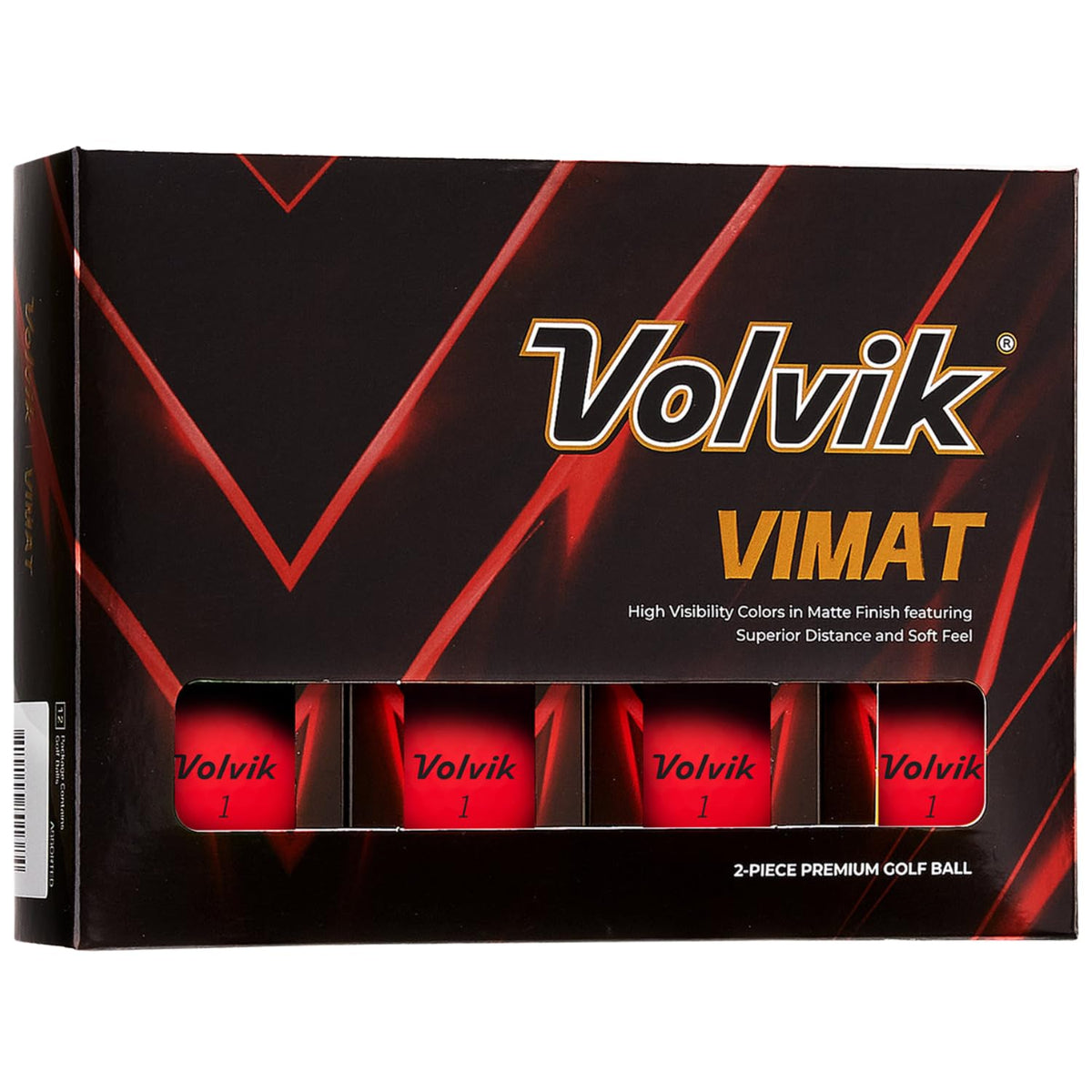 Volvik Vimat Red golf ball with matte finish for glare-free tracking