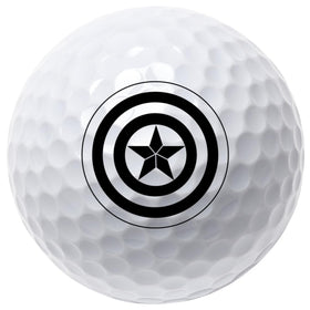 Volvik Vista3 Captain America golf ball side view with glossy finish