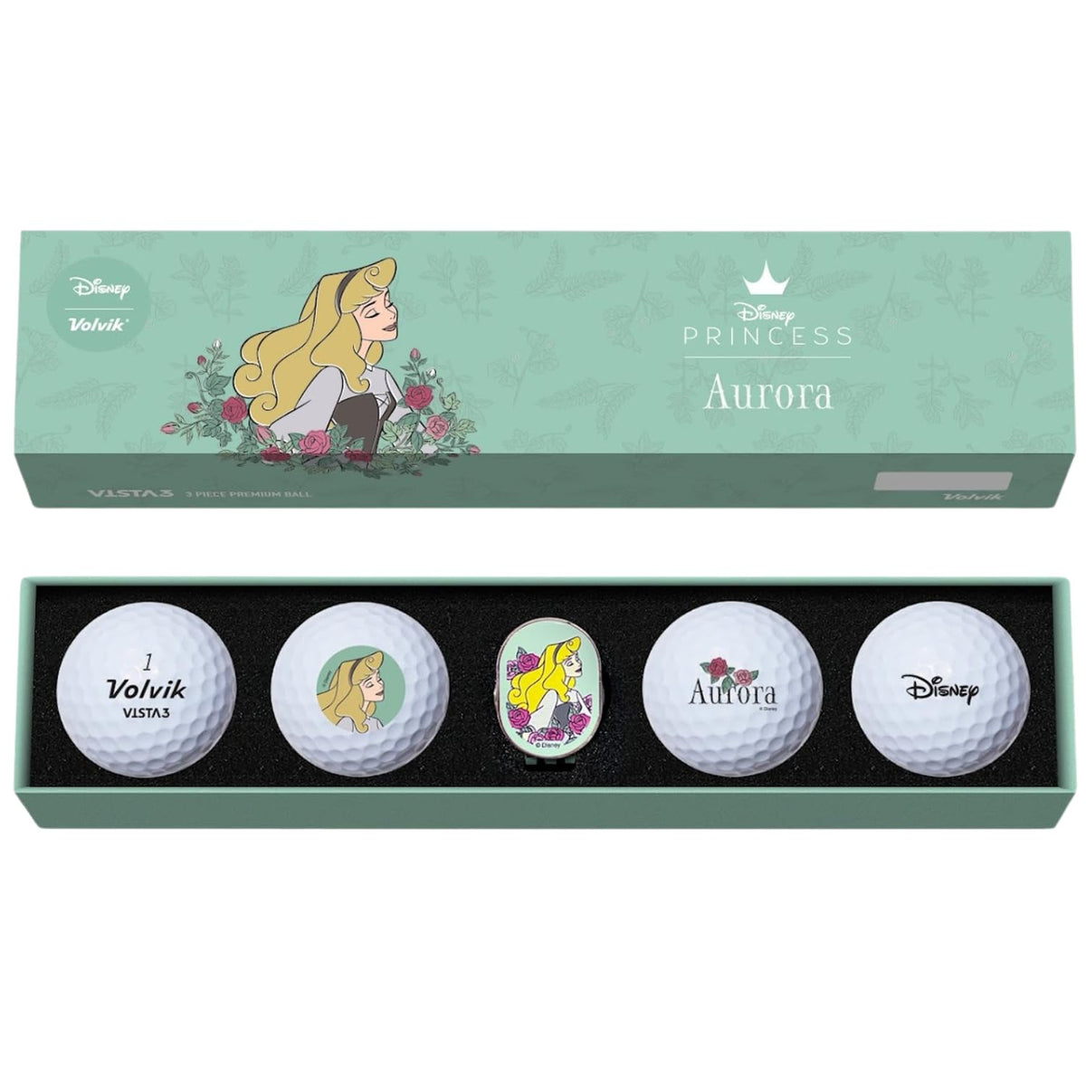 Volvik Vista3 Aurora ball with Disney artwork boosts quick on-course identification.
