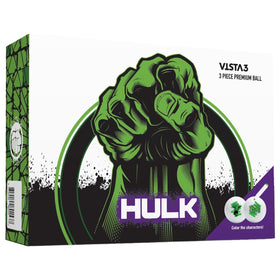 Volvik Vista3 Hulk ball design close-up with bold Marvel artwork for collector appeal