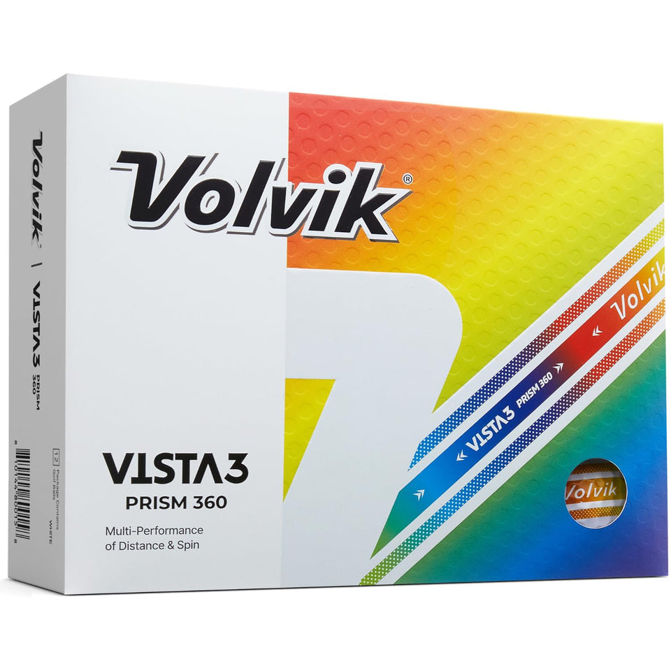 Volvik Vista3 Prism 360 alignment guides precise aim for putts and drives.