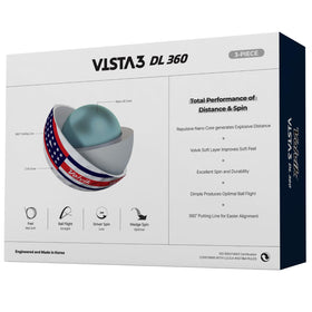 Back view Volvik Vista3 USA Patriot Edition ball emphasizing durability and spin potential