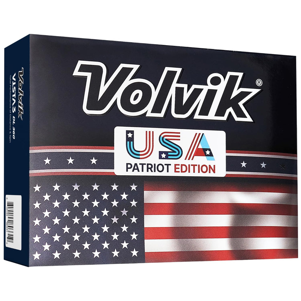 Volvik Vista3 USA Patriot Edition box front shows premium branding for shelf appeal