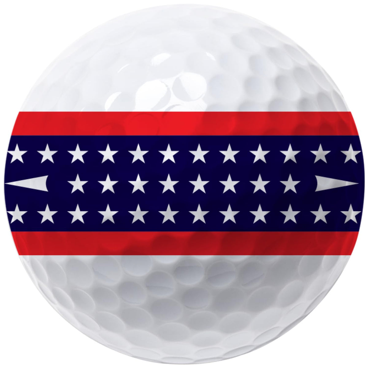 In-hand Volvik Vista3 USA Patriot Edition ball for comfortable grip