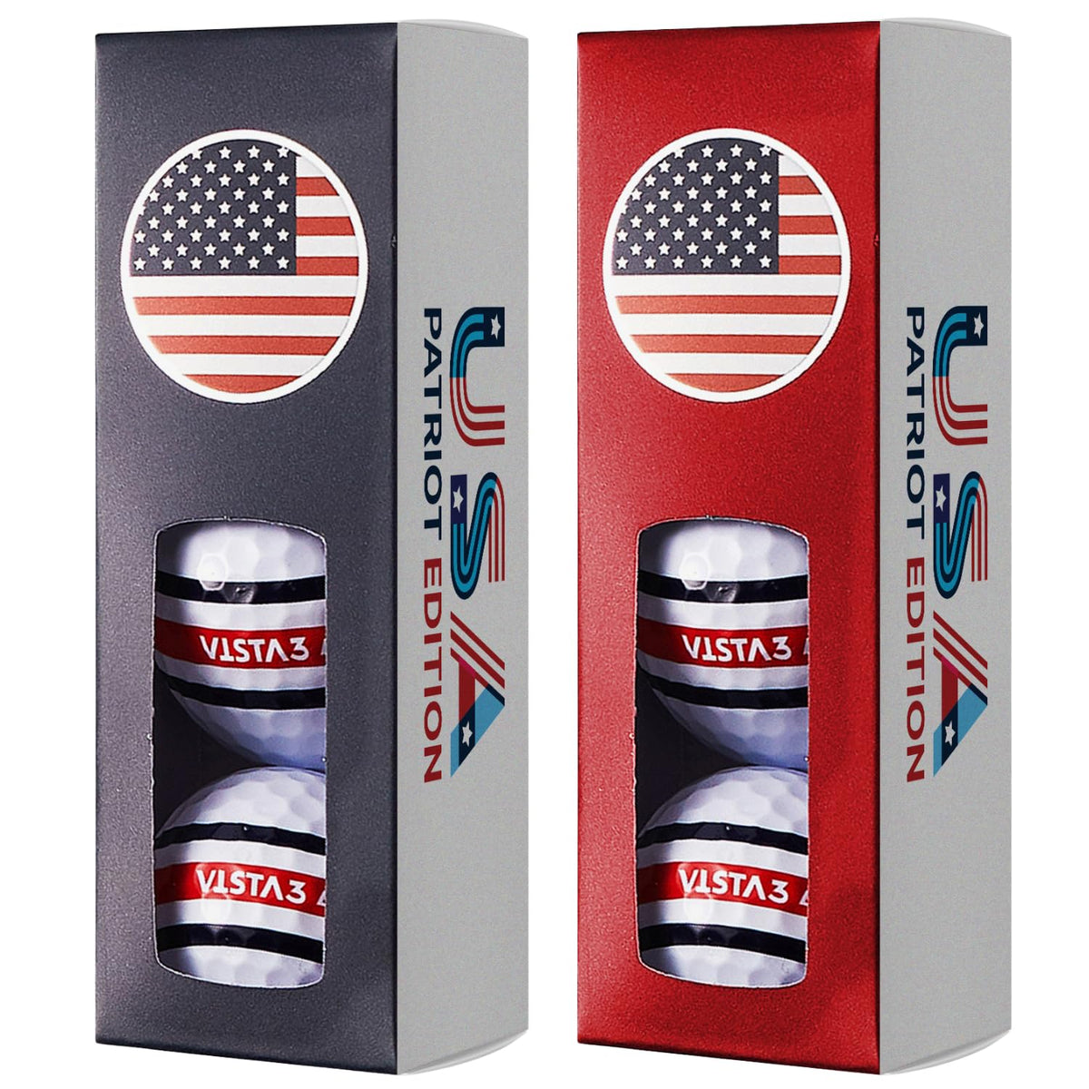 Volvik Vista3 USA Patriot Edition promotional ball on display for recognition