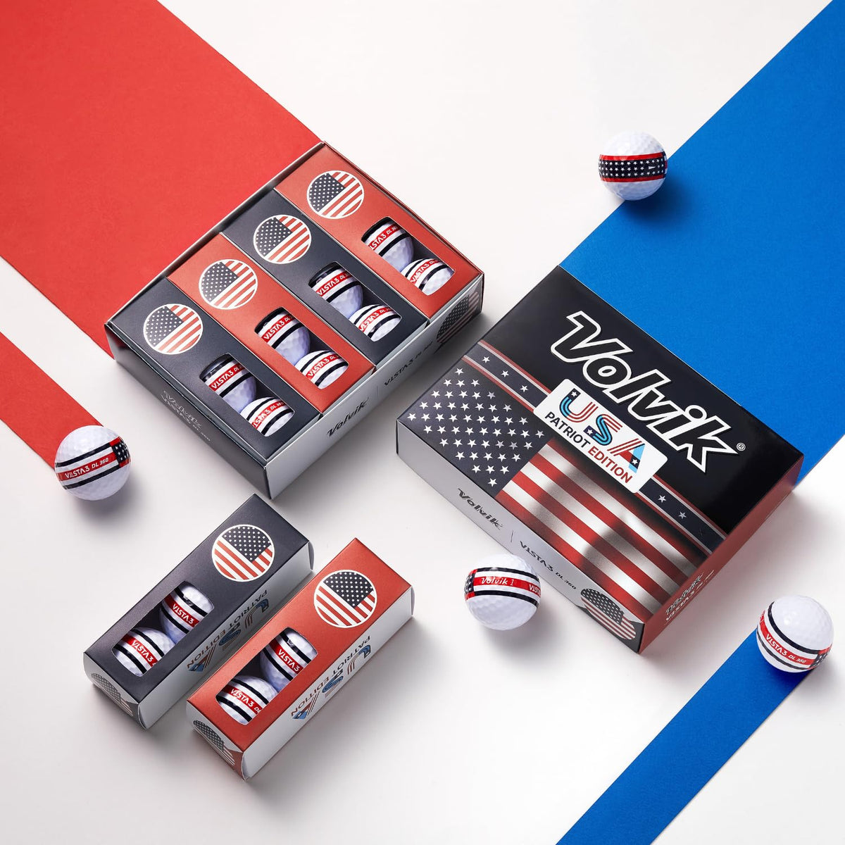 Volvik Vista3 USA Patriot Edition cross-section-style image shows soft layer benefits