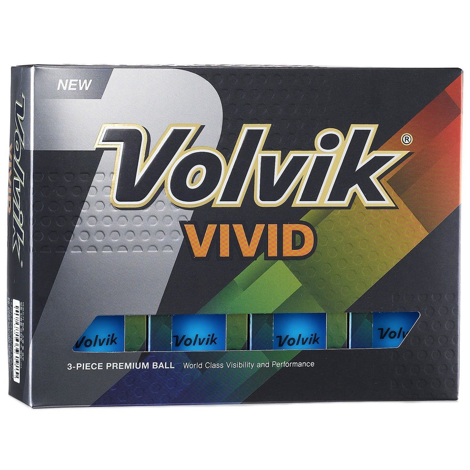Volvik Vivid blue golf ball for mid-speed swings, soft feel.