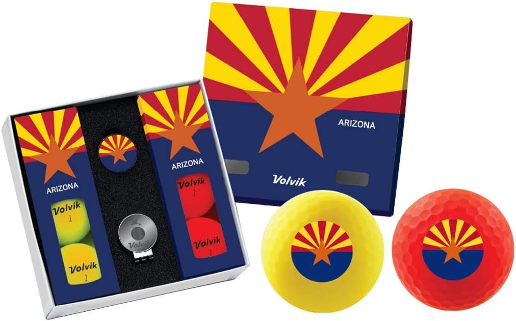 Volvik Vivid City Arizona ball: bold design boosts visibility in flight.