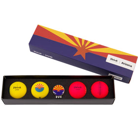 Volvik Vivid City Arizona design ball in flight improves course visibility.