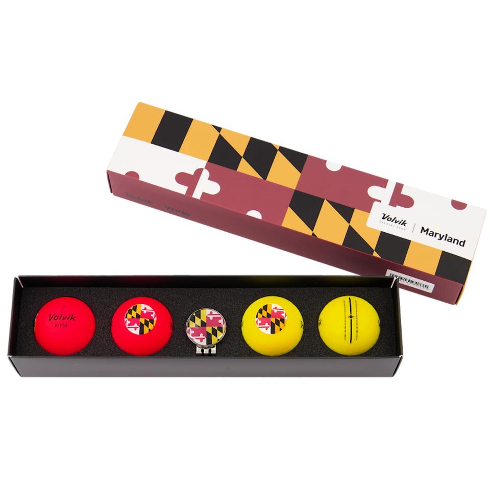 Volvik Vivid City Maryland edition ball with bold city graphics for easy tracking.