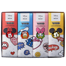 Mickey ball closeup shows high-visibility matte colors for easy tracking