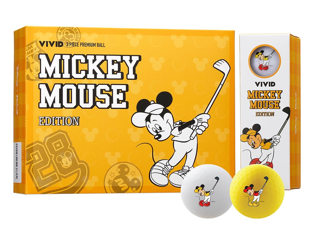 Volvik Vivid Disney Dozen Mickey ball design highlights collectible surface and high visibility for tracking shots