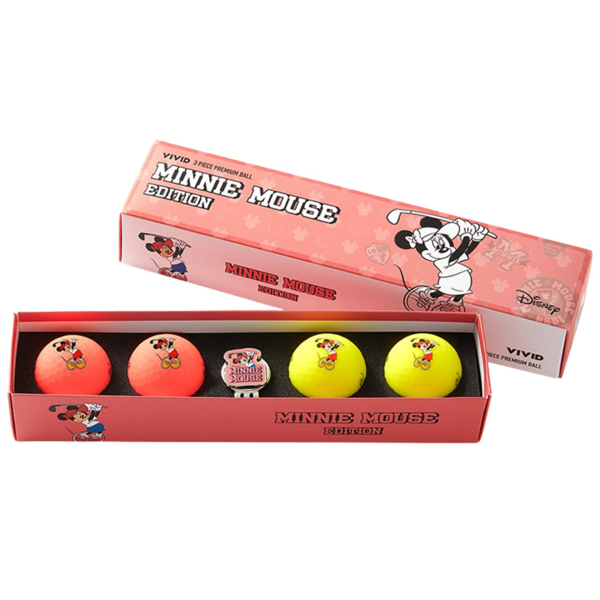 Volvik Vivid Disney Minnie Mouse balls for vibrant visibility on the course