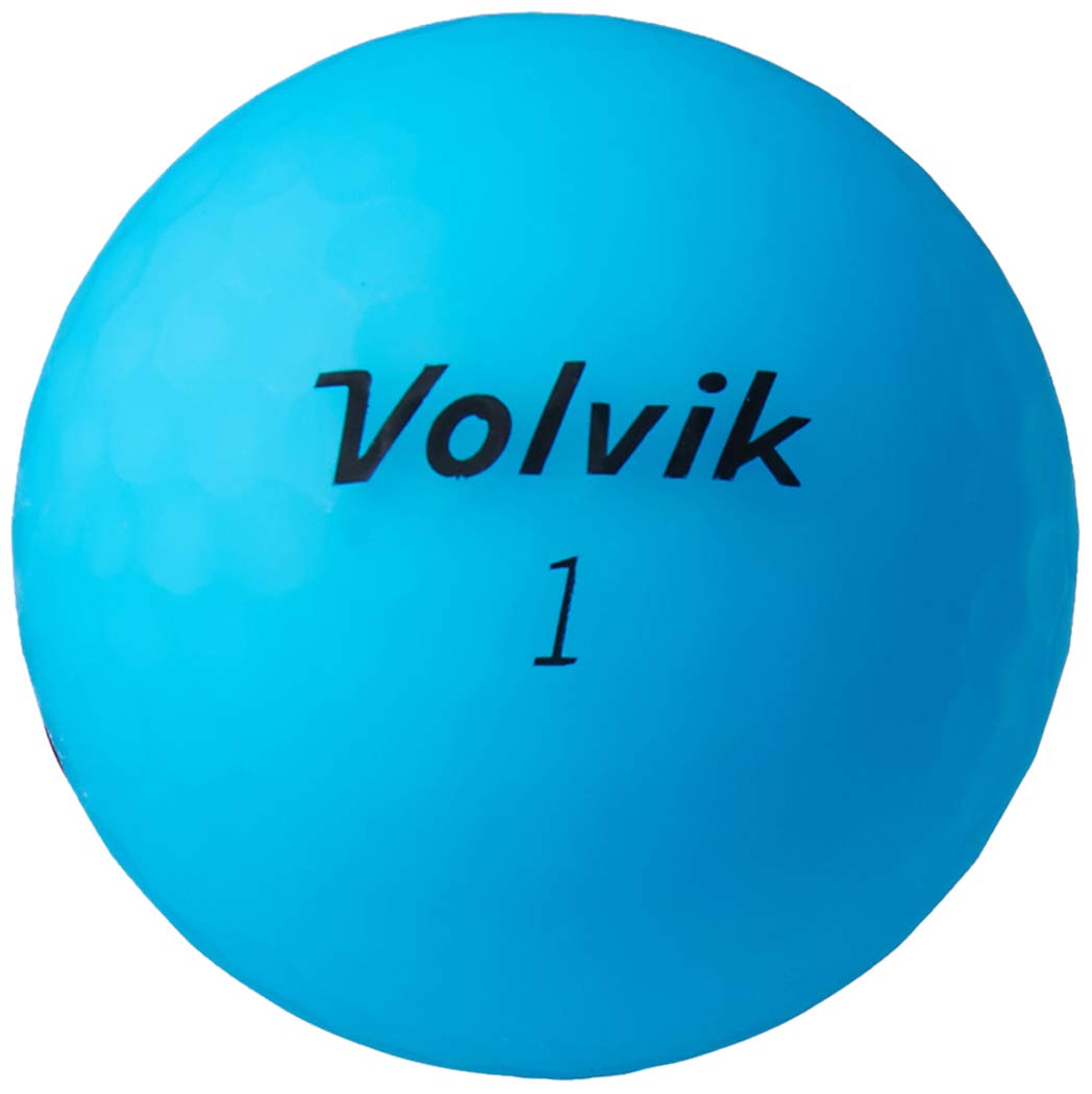 Volvik Vivid matte blue golf ball on green demonstrates color visibility for tracking