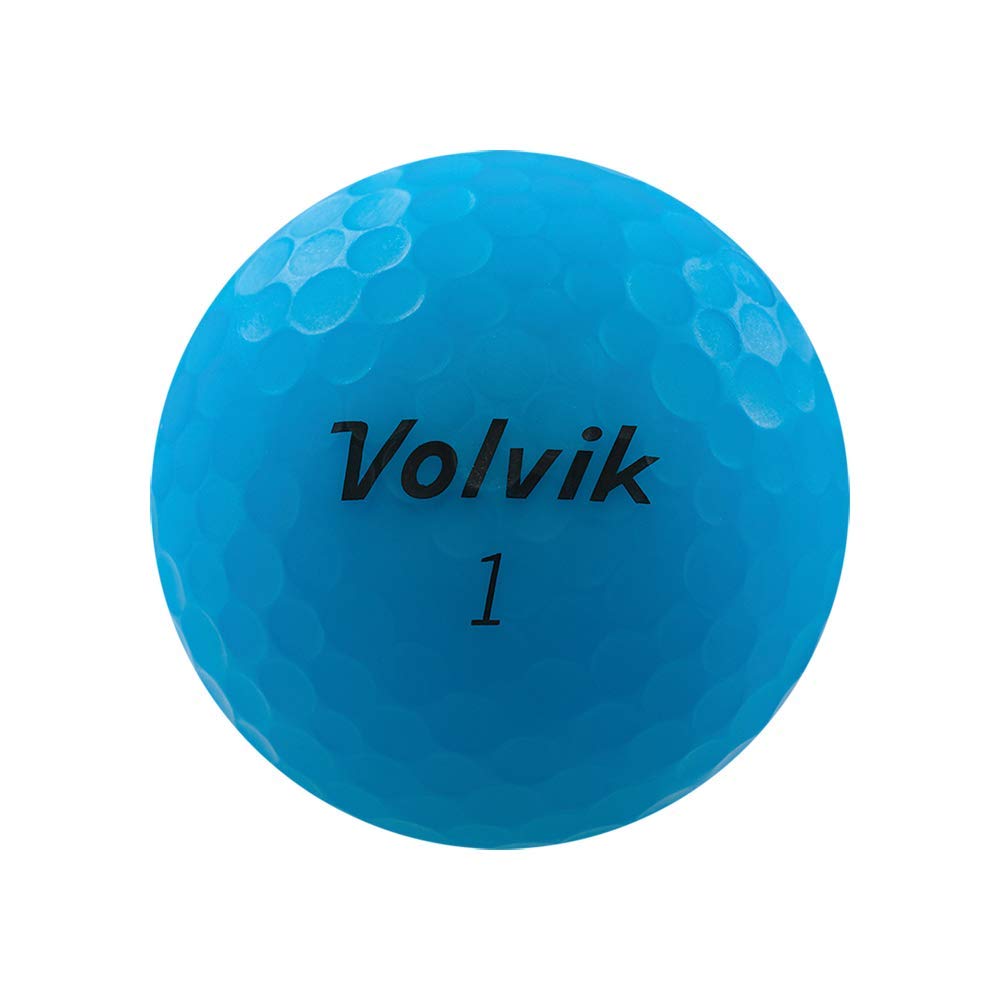 Volvik Vivid matte blue golf balls pack shot shows vivid color and easy spotting