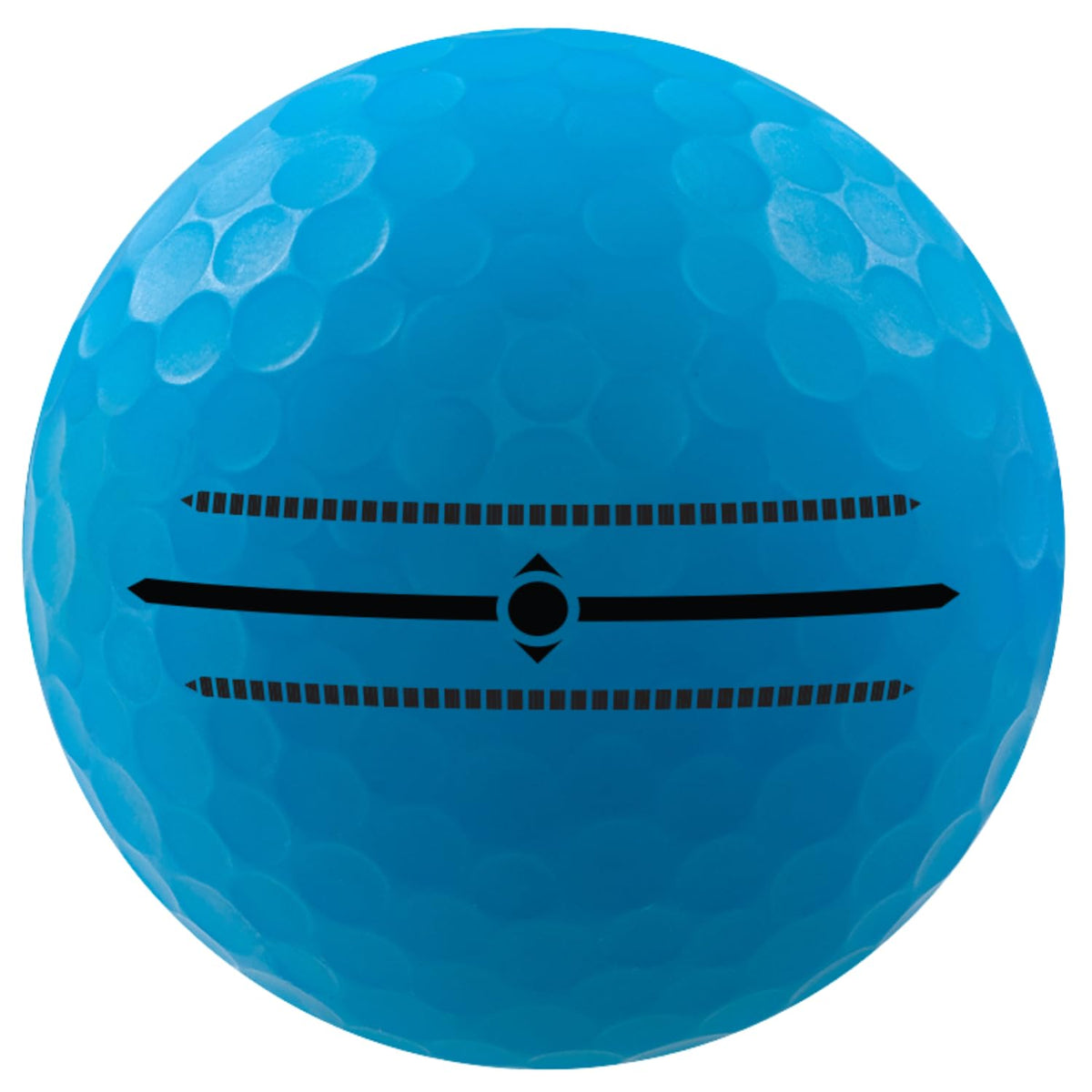 Volvik Vivid Blue matte golf ball resting on green showing vibrant color tracking across terrain.