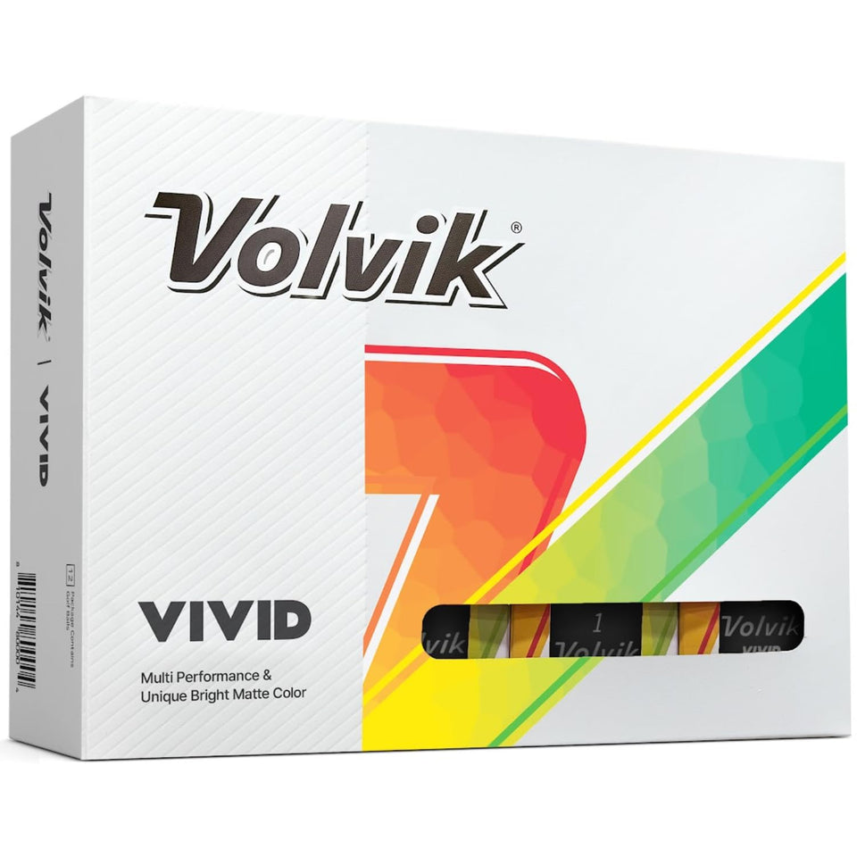 Volvik Vivid matte balls in black, front view highlighting glare-free visibility.