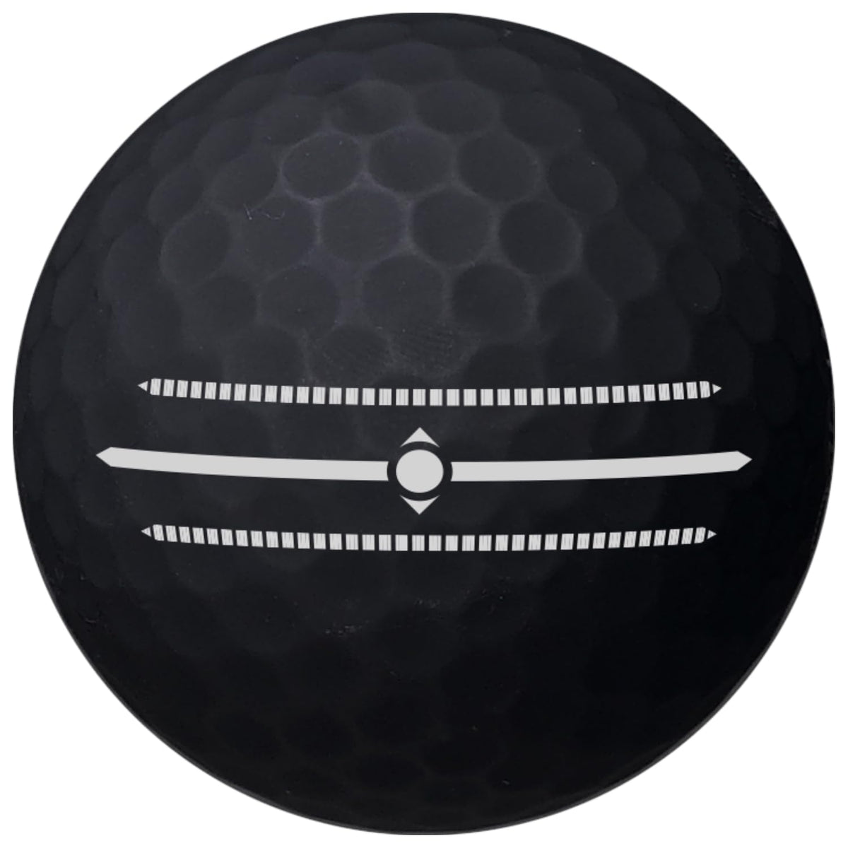 Volvik Vivid matte balls black on green improving visibility and alignment.