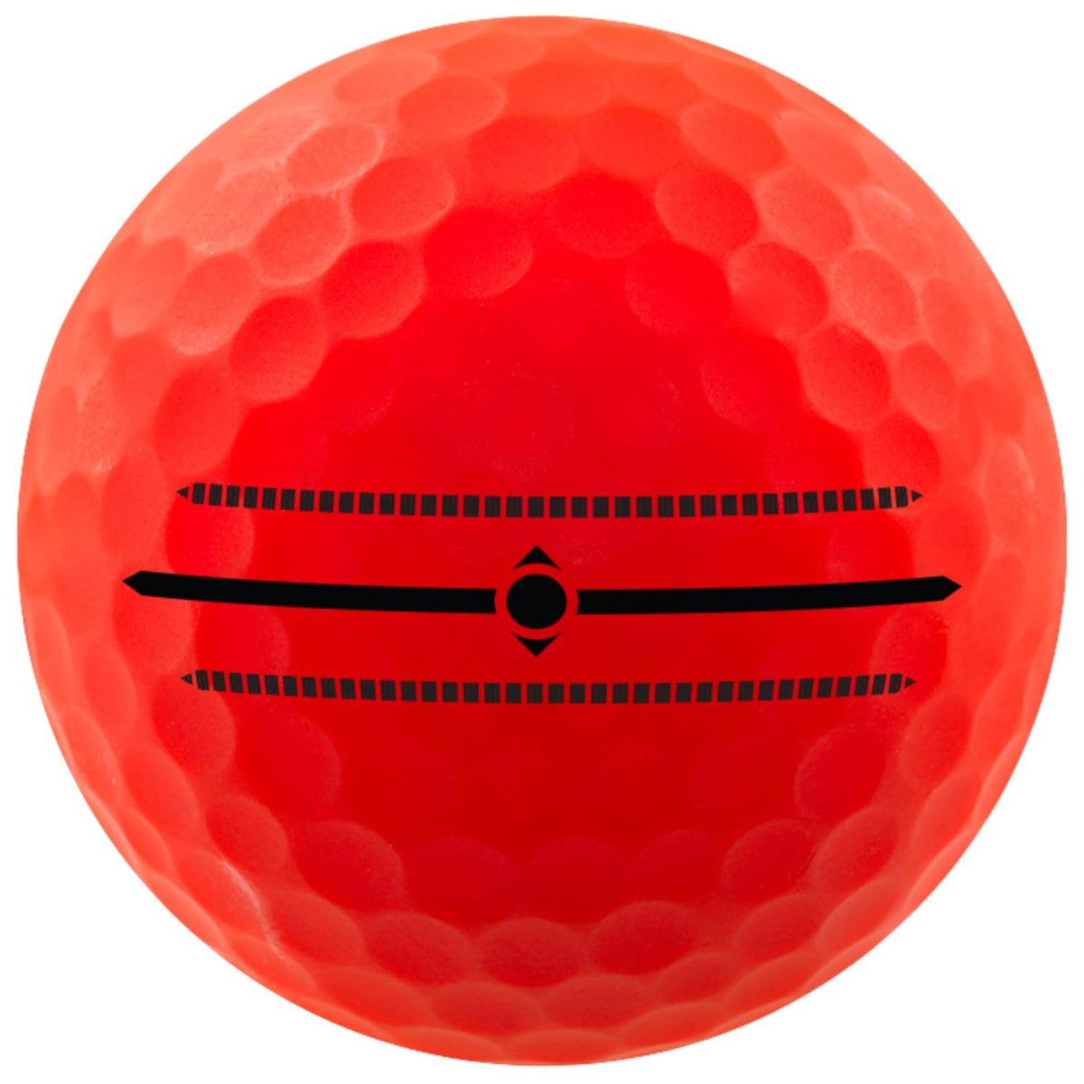 Volvik Vivid matte coating in red color enhances color and tracking on greens