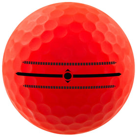 Volvik Vivid matte coating in red color enhances color and tracking on greens