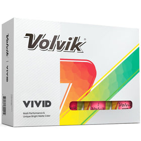Volvik Vivid pink matte golf ball finish for high visibility.