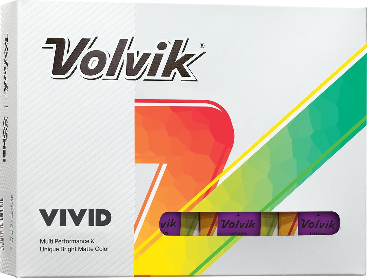 Volvik Vivid matte golf ball purple close-up for high visibility.
